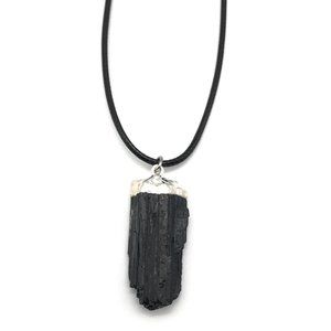 NATURAL BLACK TOURMALINE CORD NECKLACE